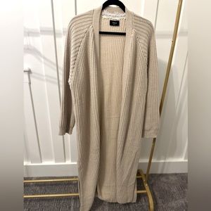 Vici Tan/nude duster/cardigan sweater small